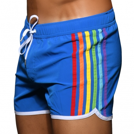 Andrew Christian Luxe Pride Swim Shorts - Electric Blue