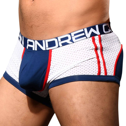 Andrew Christian Boxer Show-It Sports Mesh Marine - Blanc