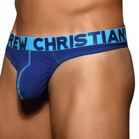 Andrew Christian Almost Naked Happy Thong - Navy