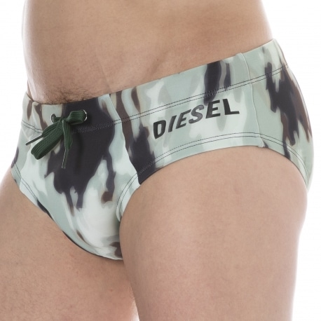 Diesel Camouflage Swim Briefs - Khaki