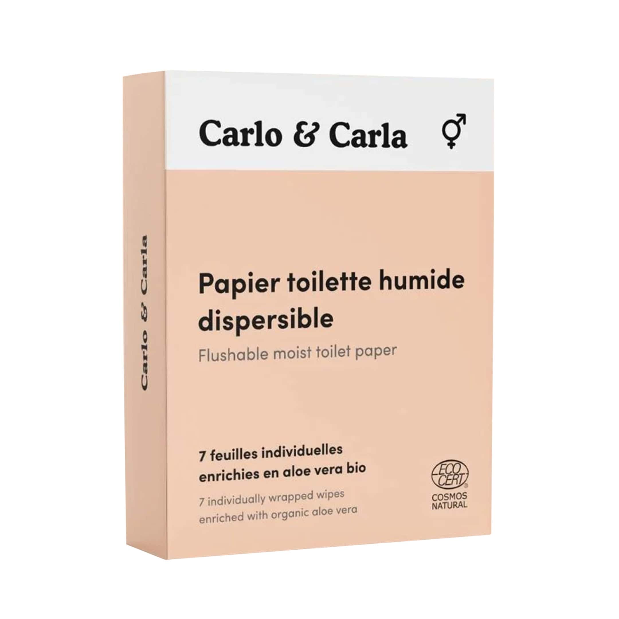 Carlo Papier Toilette Humide Dispersible - 7 feuilles