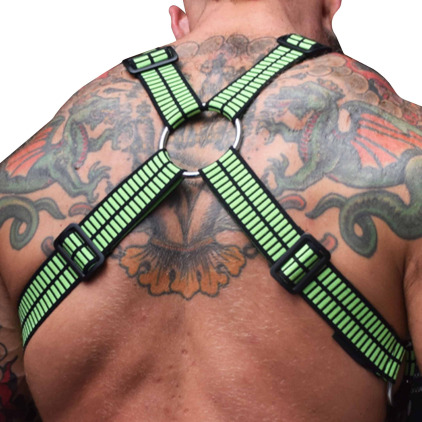 Harnais Body Hybred Noir - Vert Fluo Breedwell
