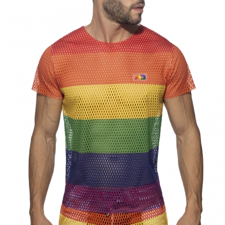 Addicted Rainbow Mesh T-Shirt