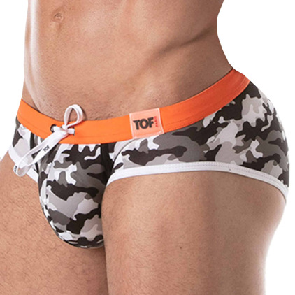 TOF Paris Slip de Bain Iconic Camouflage Gris