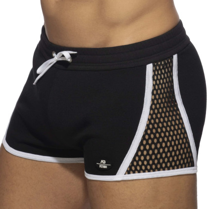 Short Mesh Striped Noir - Blanc AD Fetish