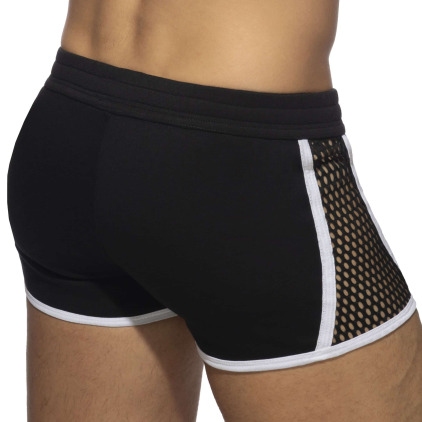Short Mesh Striped Noir - Blanc AD Fetish