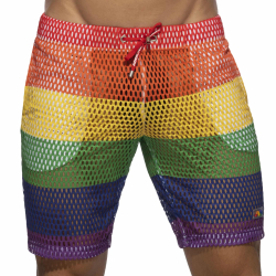Addicted Rainbow Mesh Shorts