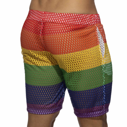 Short Rainbow Mesh Arc-en-Ciel Addicted