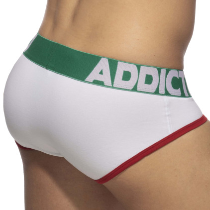 Slip Basic Colors AD Coton Blanc - Vert Addicted