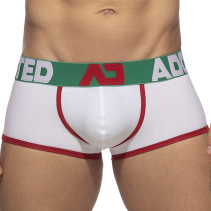 Shorty Basic Colors AD Coton Blanc - Vert Addicted