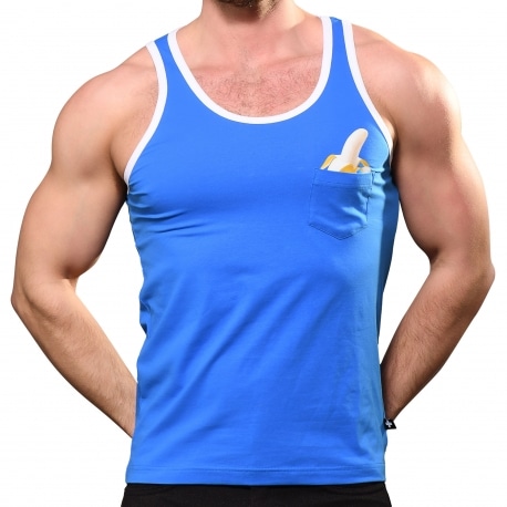 Andrew Christian Banana Cotton Tank Top - Blue