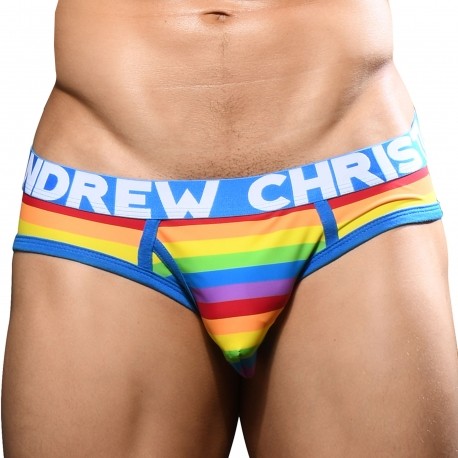 Andrew Christian Slip Almost Naked Fly Pride Stripe Arc-en-Ciel