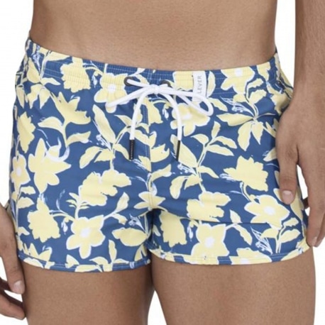 Clever Fortune Swim Shorts - Blue - Yellow