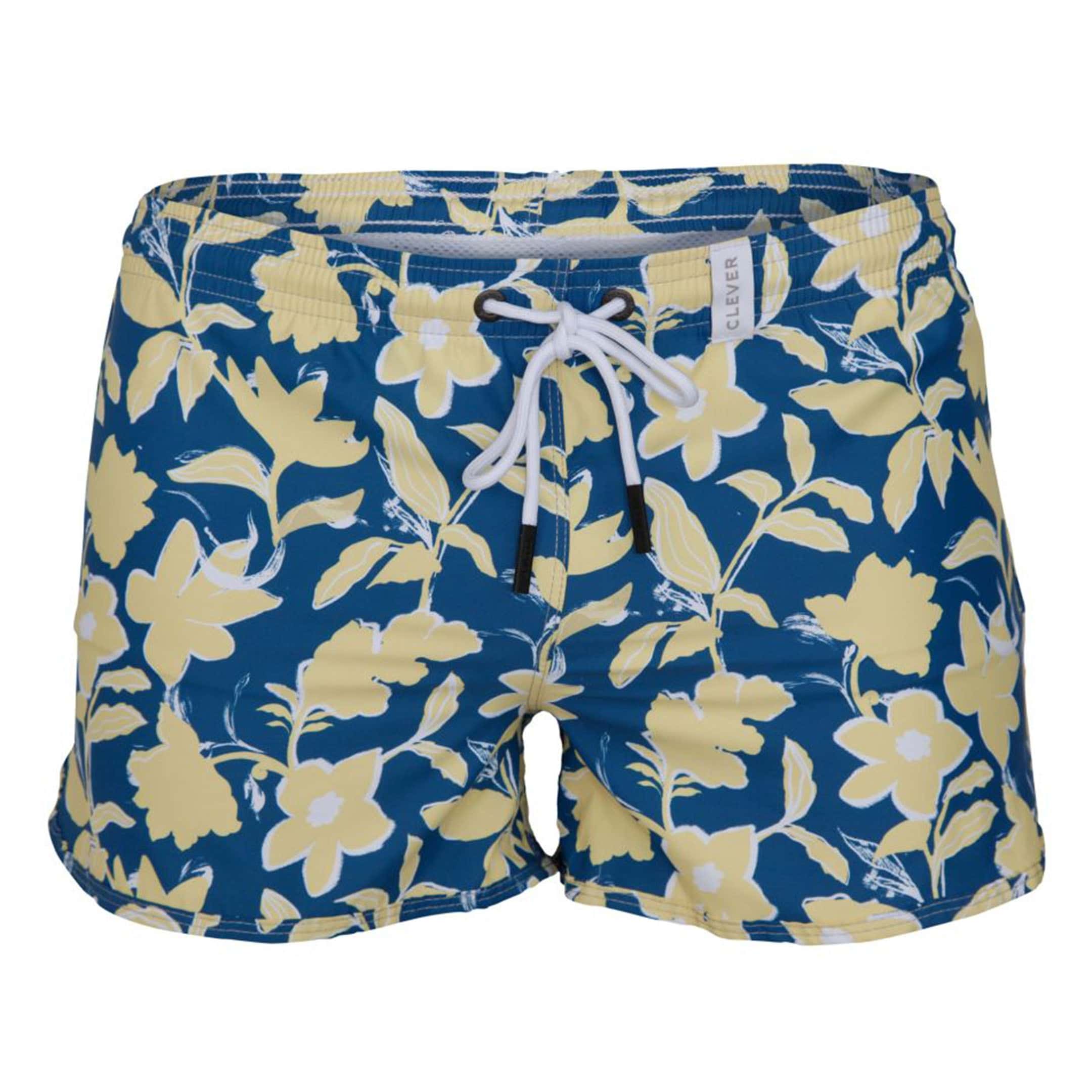 Clever Fortune Swim Shorts - Blue - Yellow | INDERWEAR