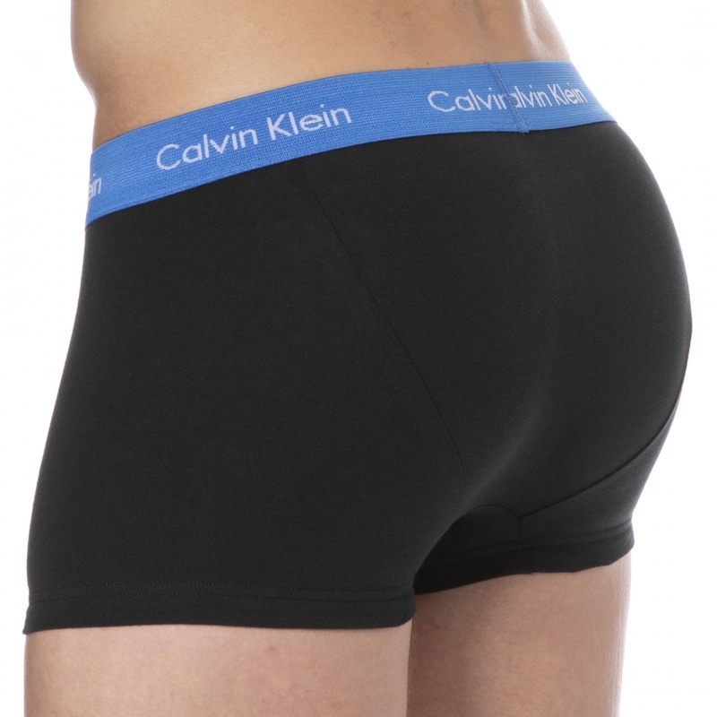 Calvin Klein 3-Pack Cotton Stretch Boxer Briefs - Black - Color Waistband