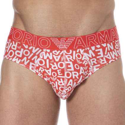 Emporio Armani Slip All Over Logo Bold Rouge