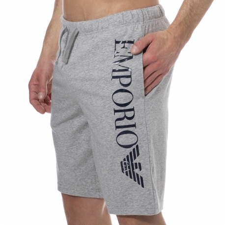 Emporio Armani Shiny Big Logo Shorts - Heather Grey