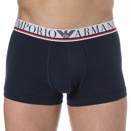 Emporio Armani Underline Logo Boxer Briefs - Navy
