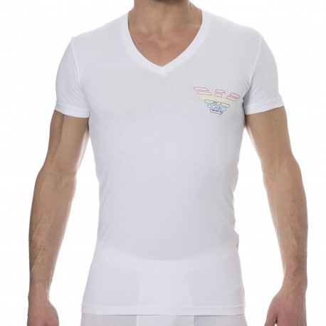 Emporio Armani T-Shirt Rainbow Blanc