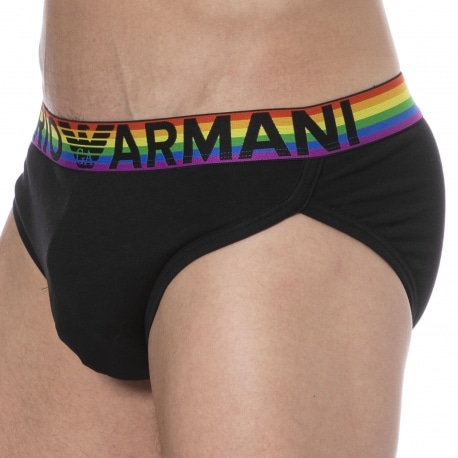 Emporio Armani Rainbow Briefs - Black