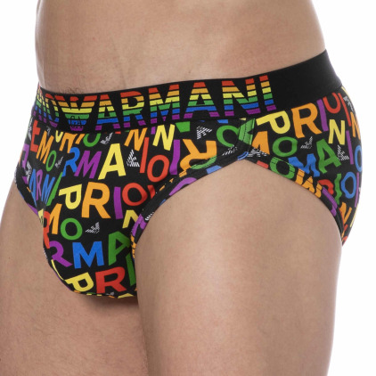 Emporio Armani Slip Rainbow Noir - Logo