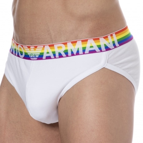 Emporio Armani Rainbow Briefs - White