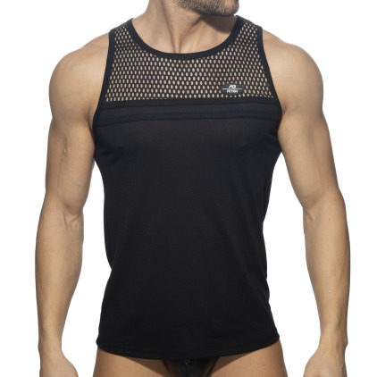 AD Fetish Débardeur Mesh Striped Noir AD Fetish Débardeur Mesh Striped Noir
