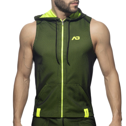 Addicted Veste à Capuche Sans Manche Loop Mesh Noire Addicted Veste à Capuche Sans Manche Loop Mesh Noire