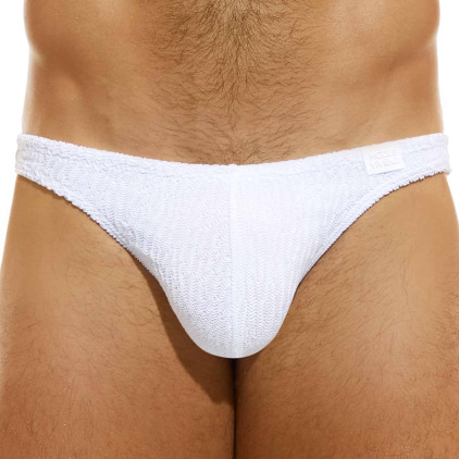 Modus Vivendi Slip de Bain Low Cut Wavy Blanc Modus Vivendi Slip de Bain Low Cut Wavy Blanc