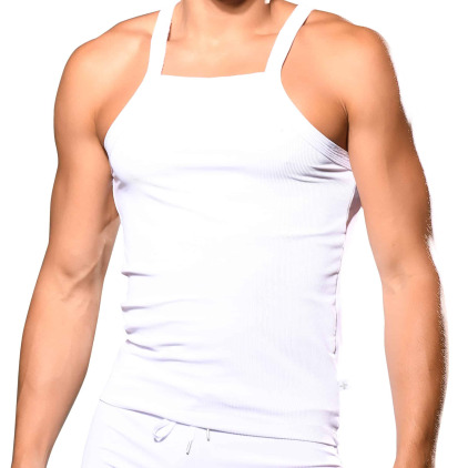 Andrew Christian Débardeur Essential Rib Blanc Andrew Christian Débardeur Essential Rib Blanc