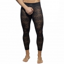 Addicted Caleçon Long Empty Bottom Dentelle Florale Noir