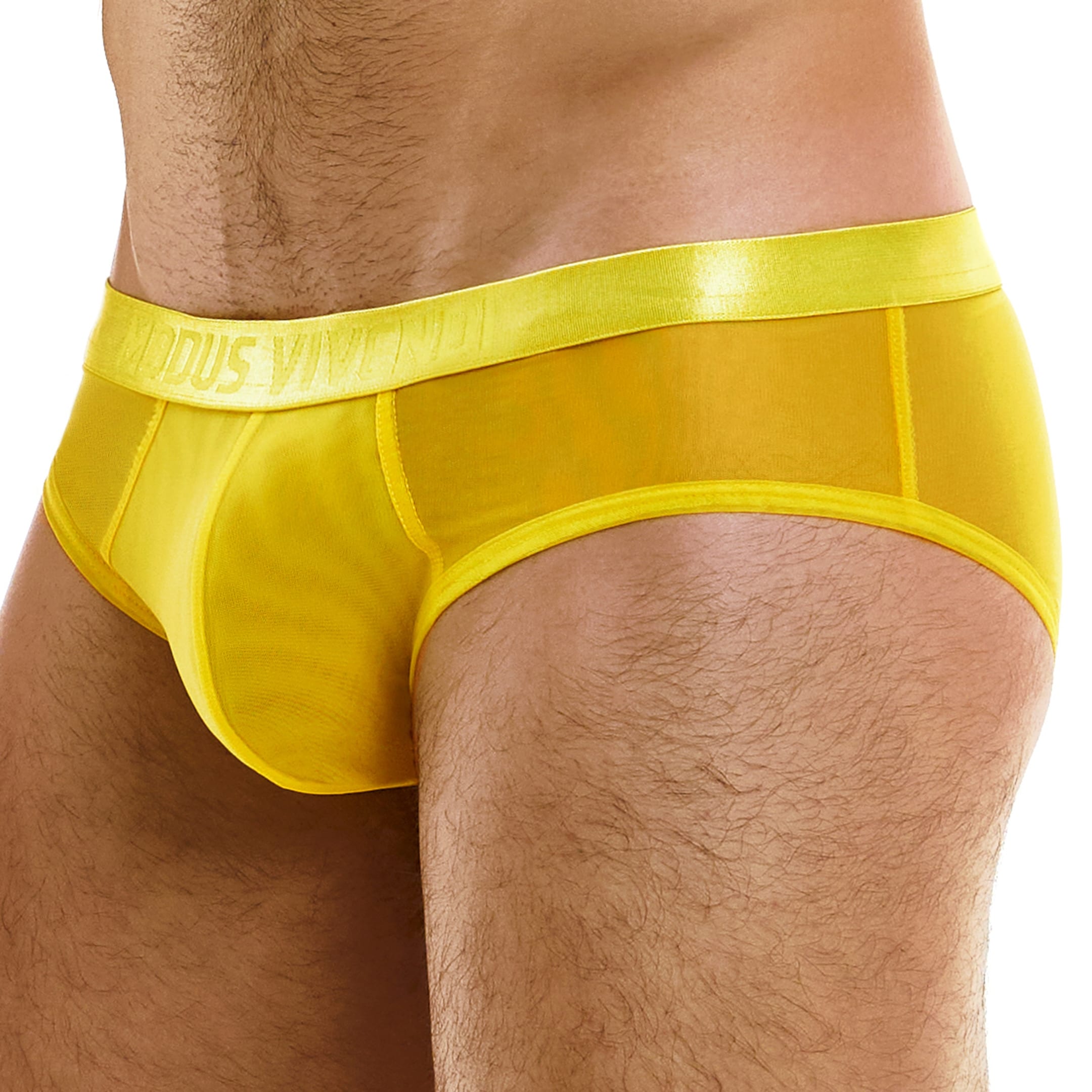 Modus Vivendi X-Retro Low Cut Brief, Yellow, 24222, Mens Briefs