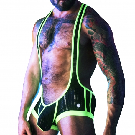 Breedwell Dirty Boy Singlet - Black - Neon Green