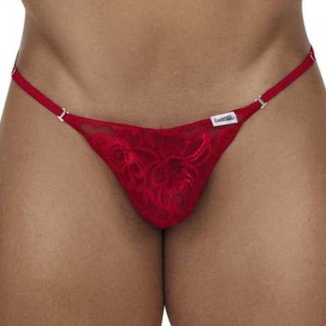 candyman string ficelle dentelle rouge