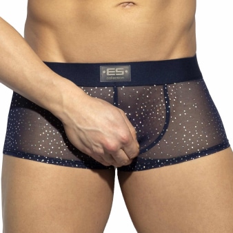 Boxer Court Net Glitter Bleu Marine ES Collection