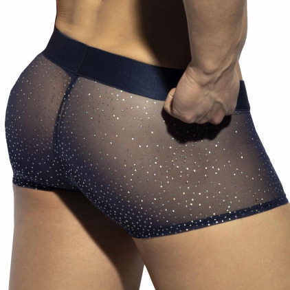 Boxer Court Net Glitter Bleu Marine ES Collection