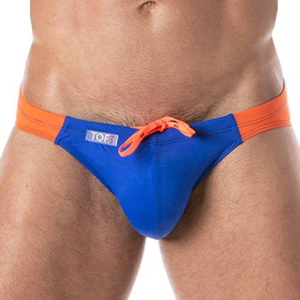 TOF Paris Slip de Bain Bikini Holidays Bleu - Orange TOF Paris Slip de Bain Bikini Holidays Bleu - Orange
