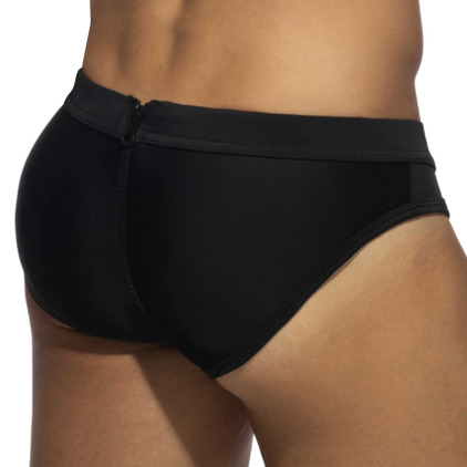 Slip de Bain Allover Zip Noir AD Fetish