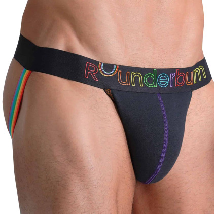Rounderbum Jock Strap Lift Neon Pride Noir Rounderbum Jock Strap Lift Neon Pride Noir