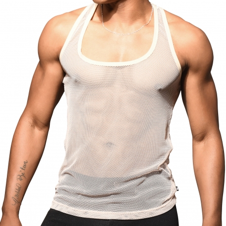 Andrew Christian Unleashed Mesh Tank Top - Nude