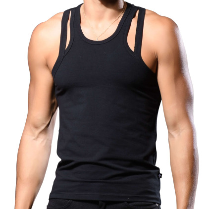 Andrew Christian Débardeur Unleashed Double Strap Noir Andrew Christian Débardeur Unleashed Double Strap Noir