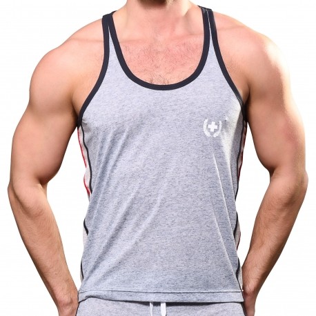 Andrew Christian Sporty Tank Top - Heather Grey Blue