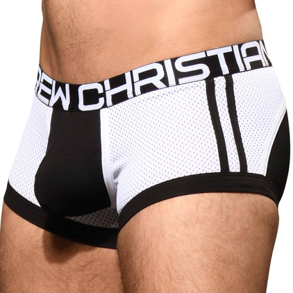Andrew Christian Boxer Show-It Sports Mesh Noir - Blanc