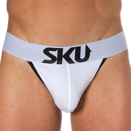 Slip Tanga Logo Coton Blanc SKU