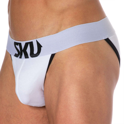 Slip Tanga Logo Coton Blanc SKU