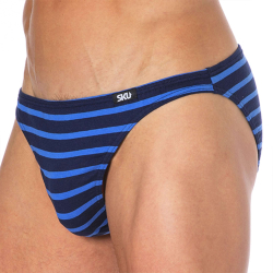 Slip Mini Coton Rayure Bleu - Noir SKU