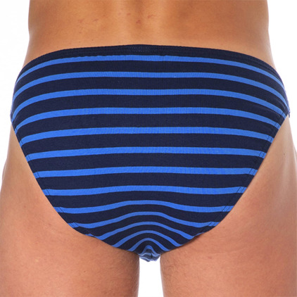 Slip Mini Coton Rayure Bleu - Noir SKU