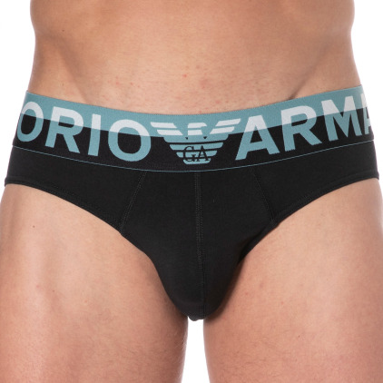 Emporio Armani Megalogo Cotton Briefs - Black