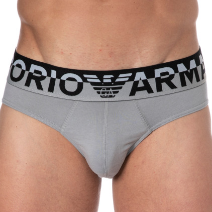 Emporio Armani Megalogo Cotton Briefs - Stone