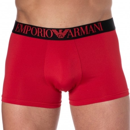 Emporio Armani All Over Eagle Microfiber Boxer Briefs - Red